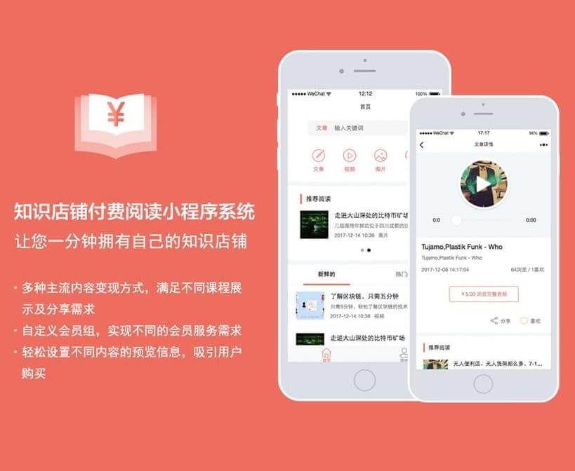 云阳知识付费阅读小程序开发